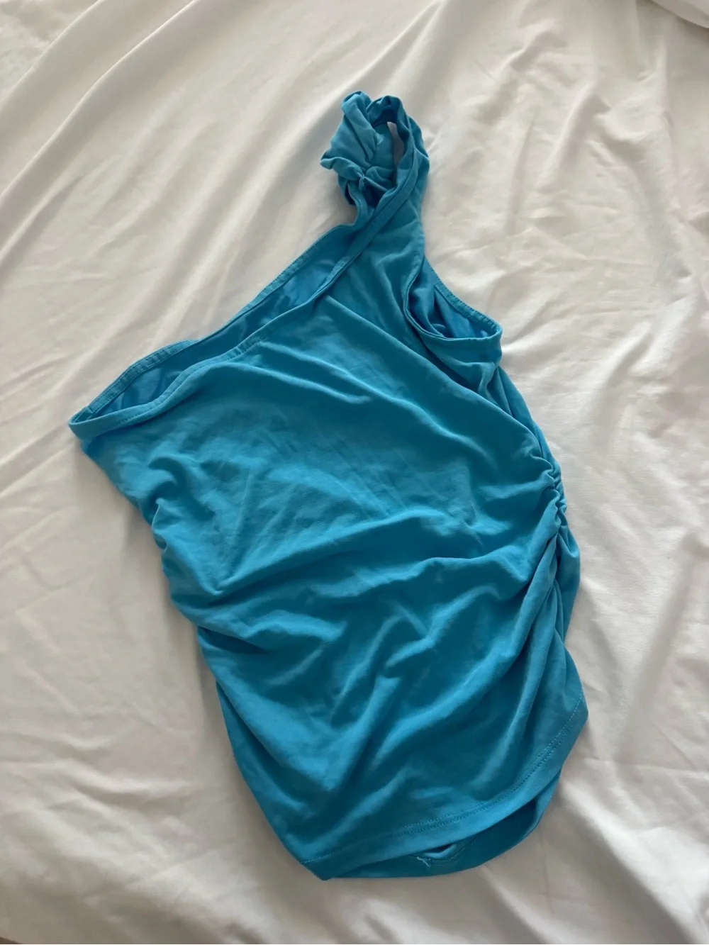 Free People One-Shoulder Turquoise Blue Tank Top